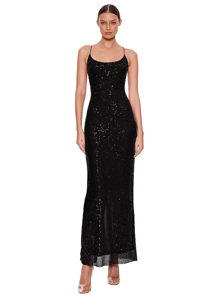 Платье-макси из пайеток