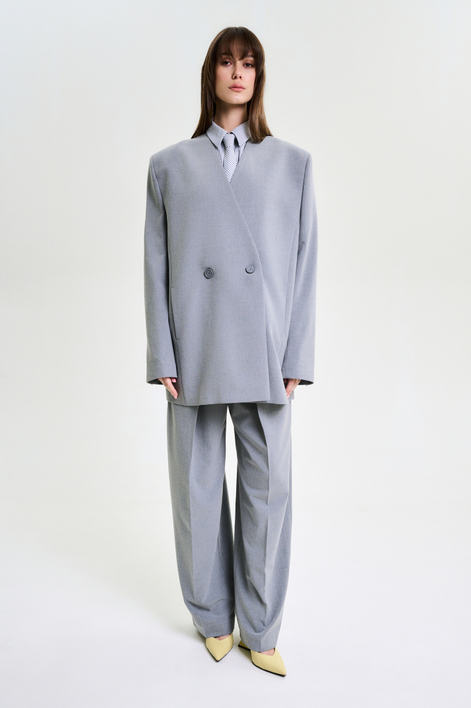 Пиджак без лацканов GREY