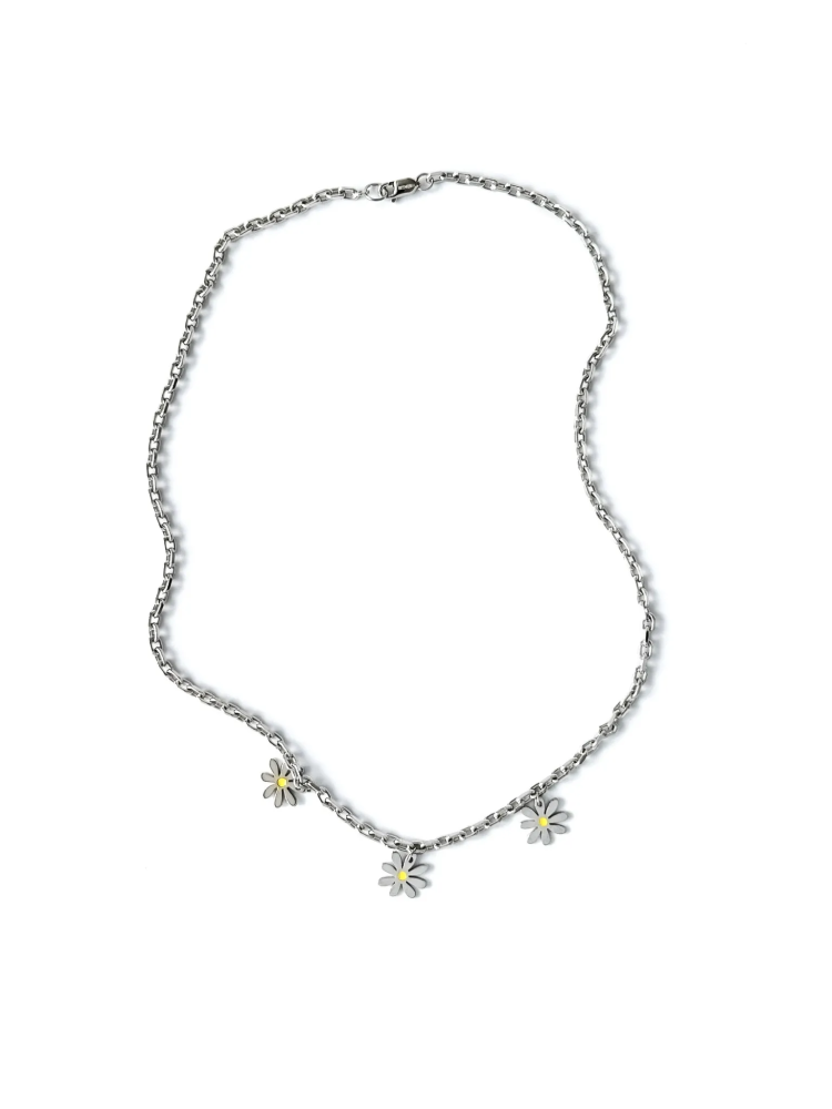 Серебряное колье-чокер «Ромашка»