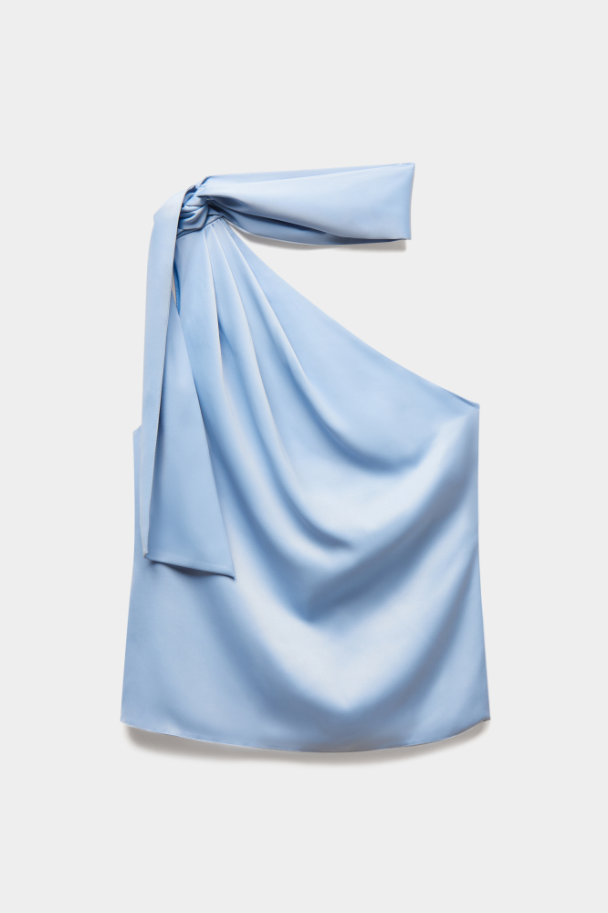 Топ на одно плечо из сатина