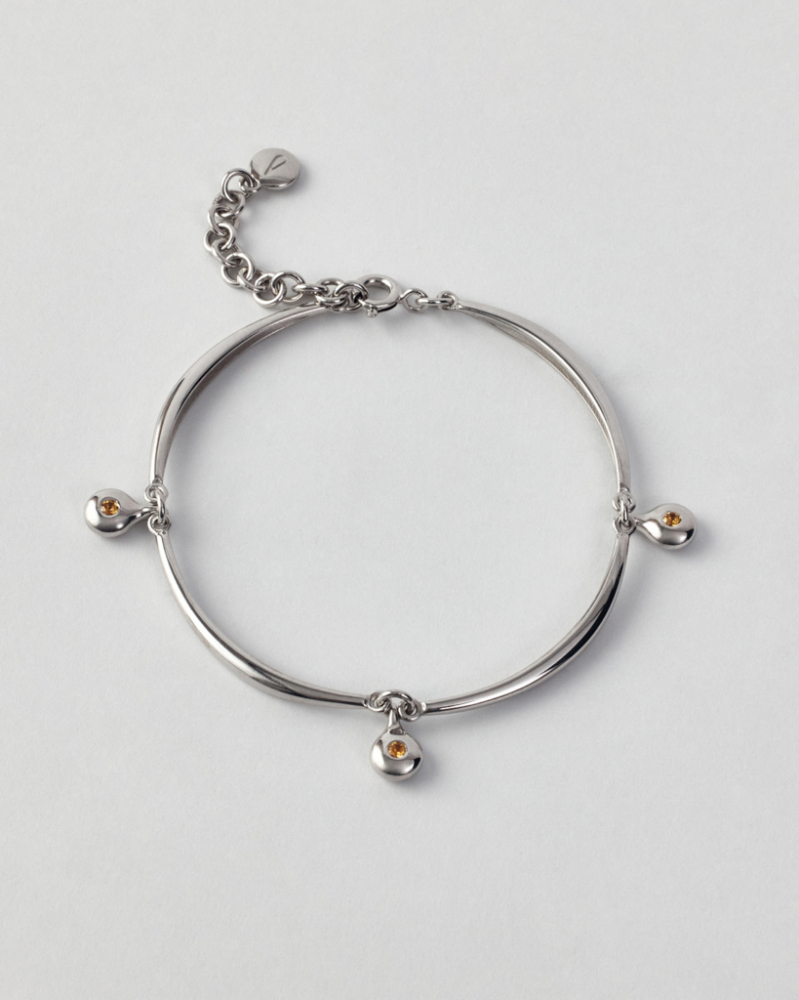 Браслет “Тройка пентаклей” с подвесками со вставками из натурального цитрина