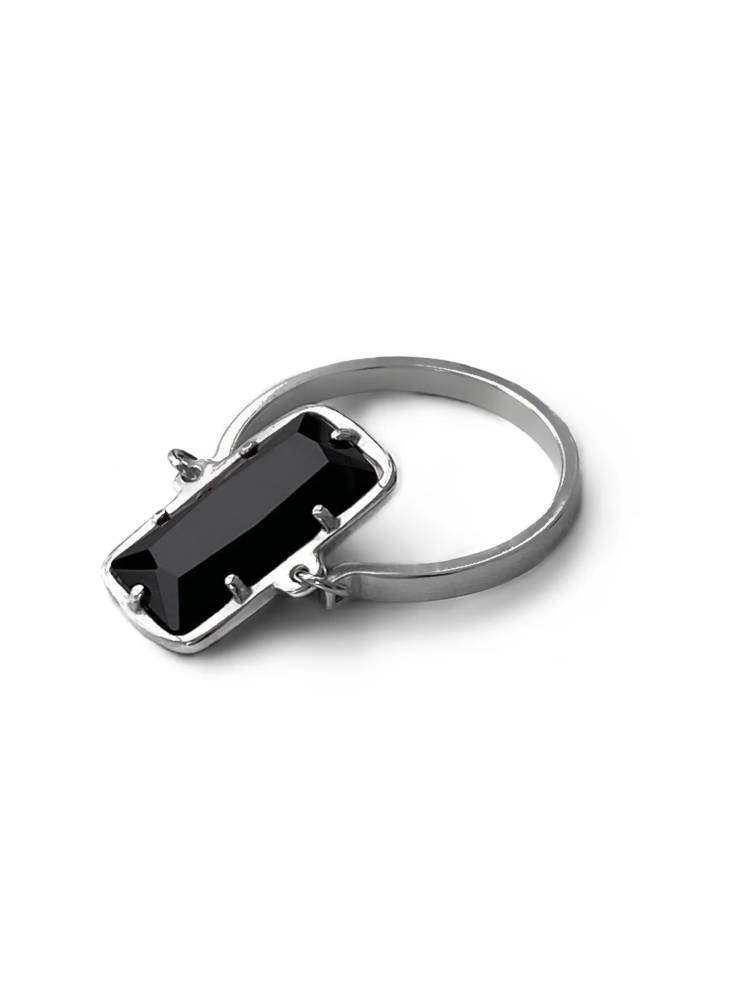 Серебряное подвижное кольцо "Black"