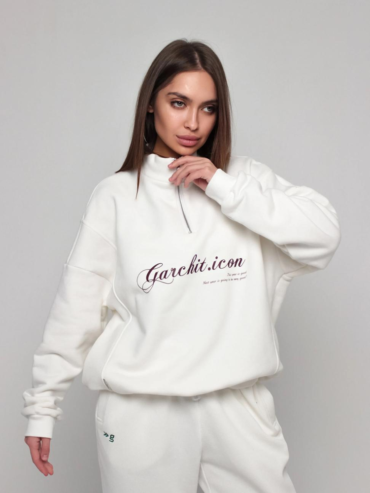 Свитшот с короткой молнией