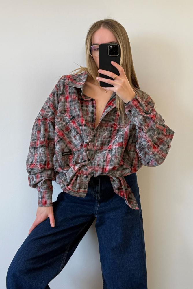 Рубашка FLAW GRAY/RED