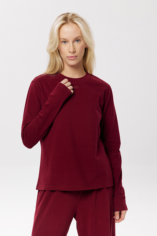 Лонгслив из бархатистого хлопка