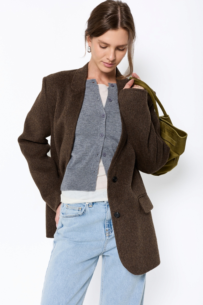 Пальто укороченное из шерсти