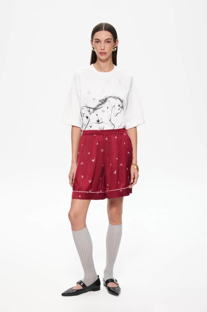 Шорты пижамные с принтом