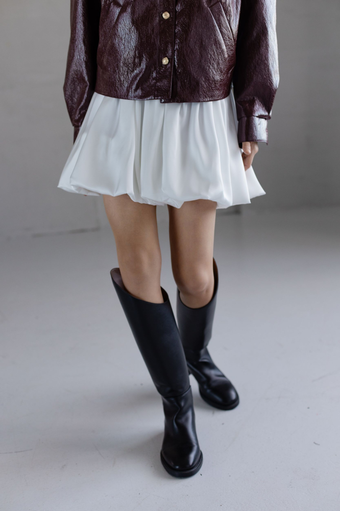 Юбка из шелка баллон мини