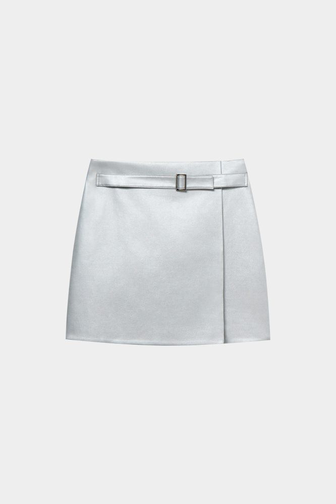 Юбка из денима с металлическим эффектом