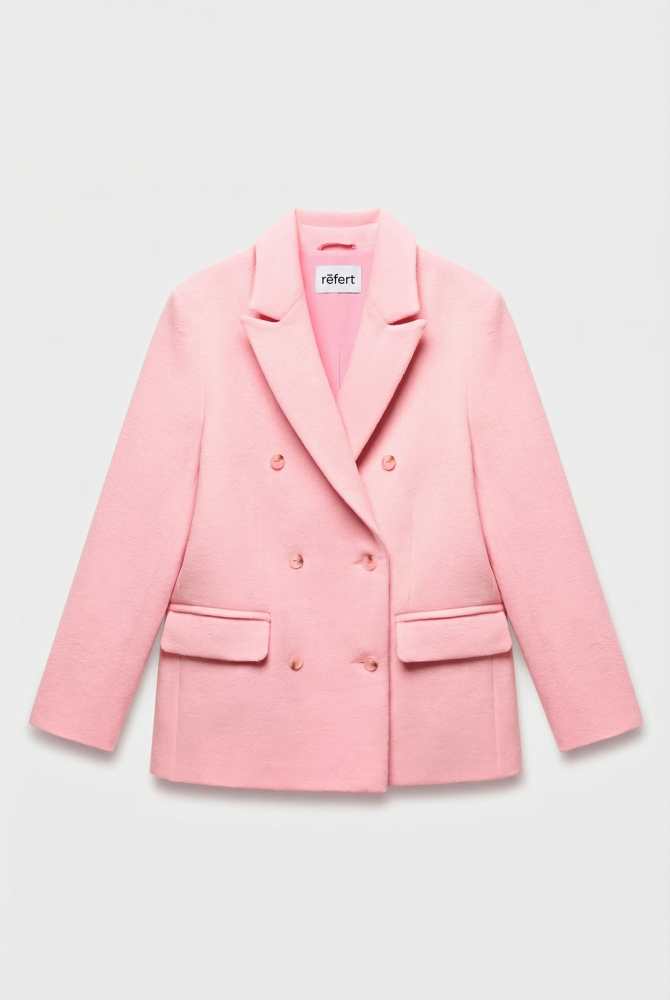 Пальто двубортное прямого силуэта