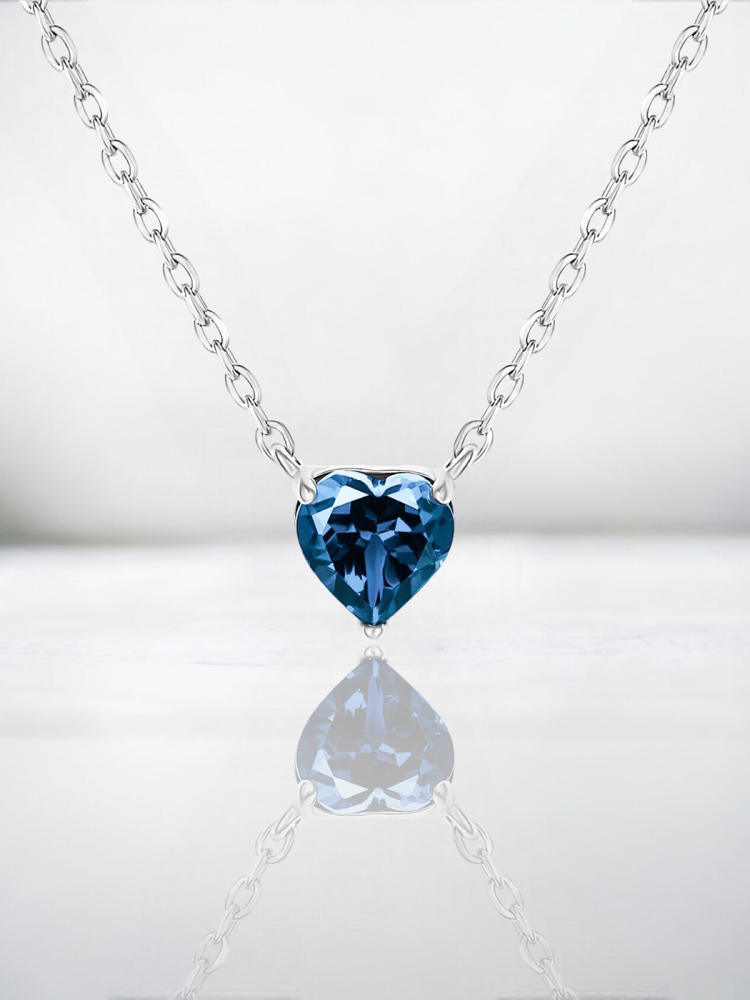Колье Сердце с Лондон топазом