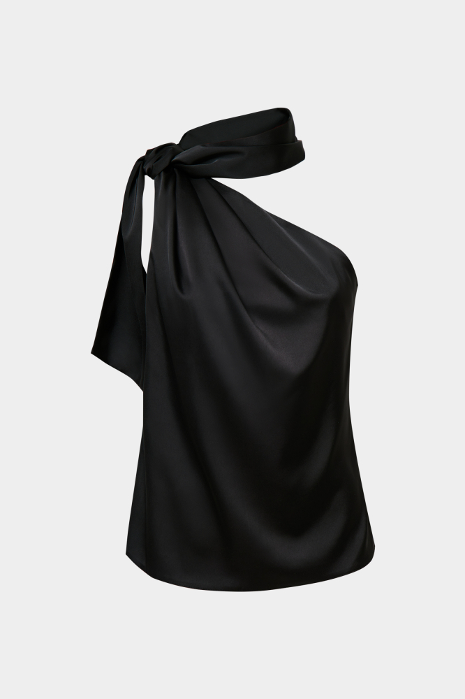 Топ на одно плечо из сатина