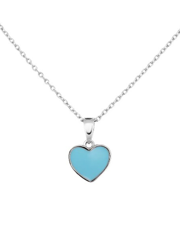 Колье сердечко с эмалью