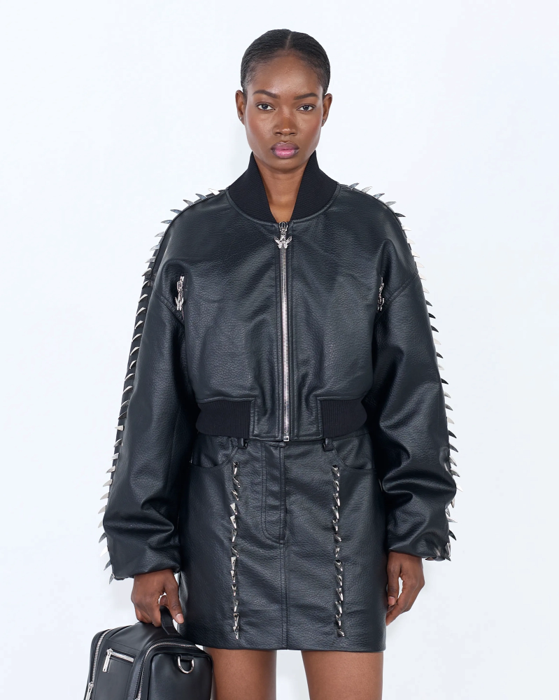 Бомбер LEATHER CLAWS BLACK