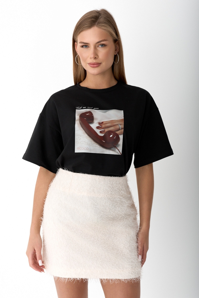 Футболка оверсайз с принтом