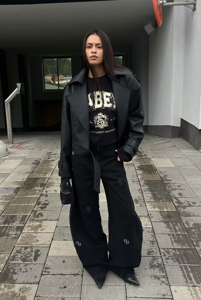 Джинсы "бананы" BLACK