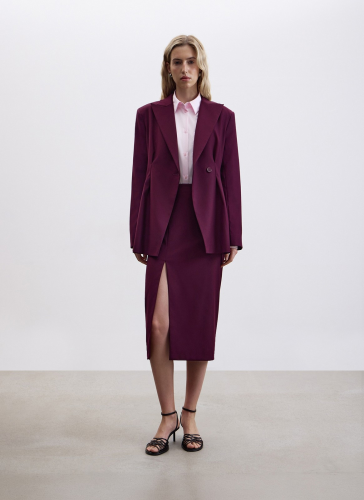 Юбка миди с разрезом