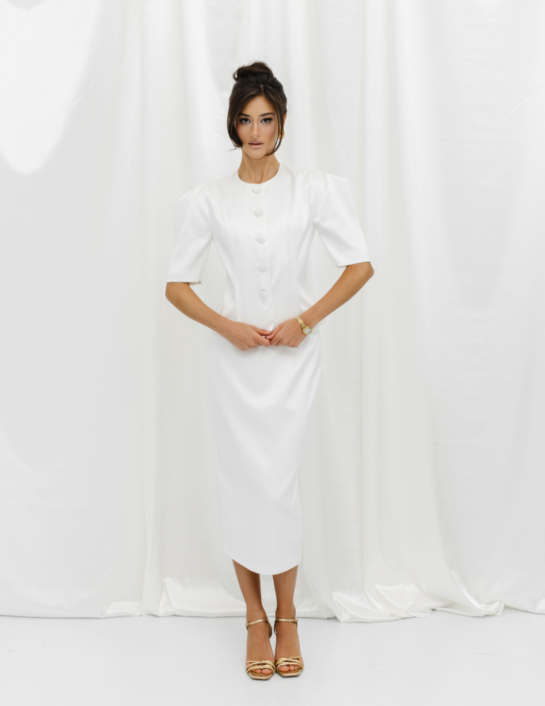 Юбка из атласа миди