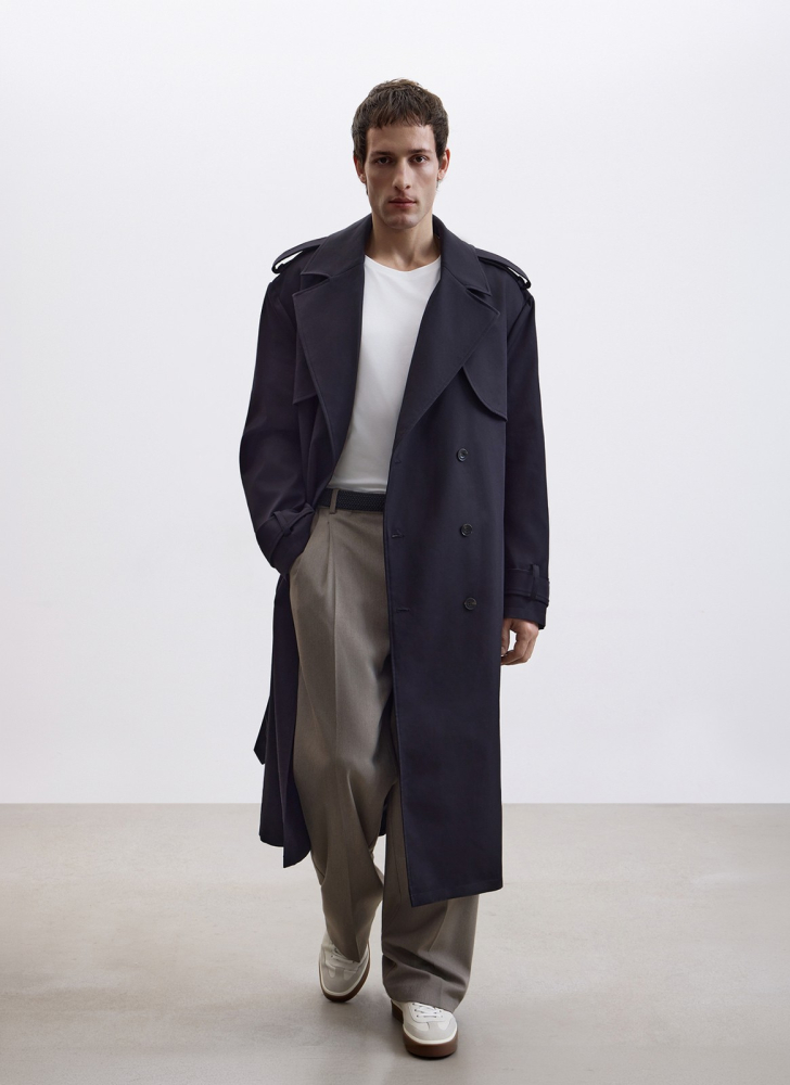 Тренч свободного кроя удлинённый