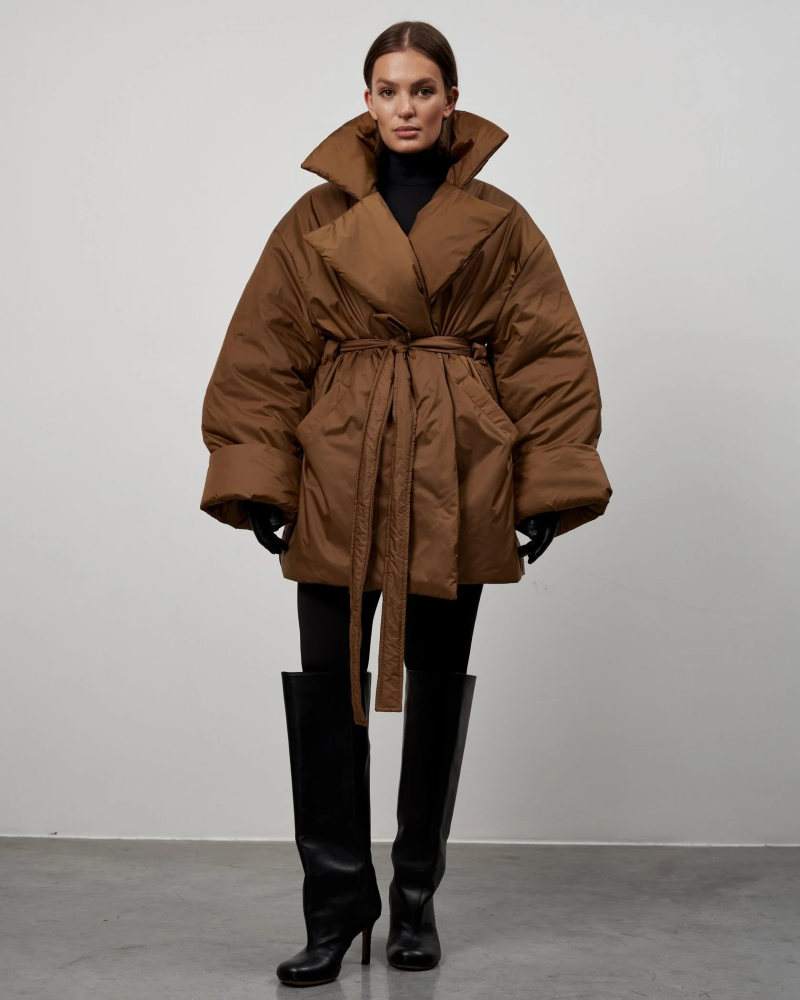 Пуховик PUFFER COAT SHORT TOFFEE