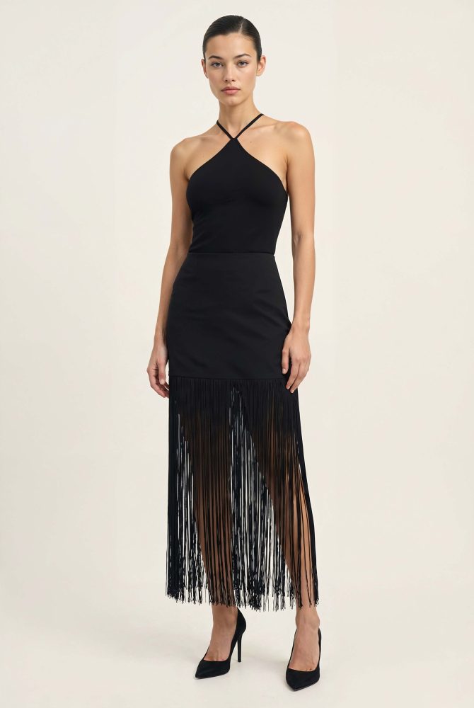 Юбка с бахромой мини