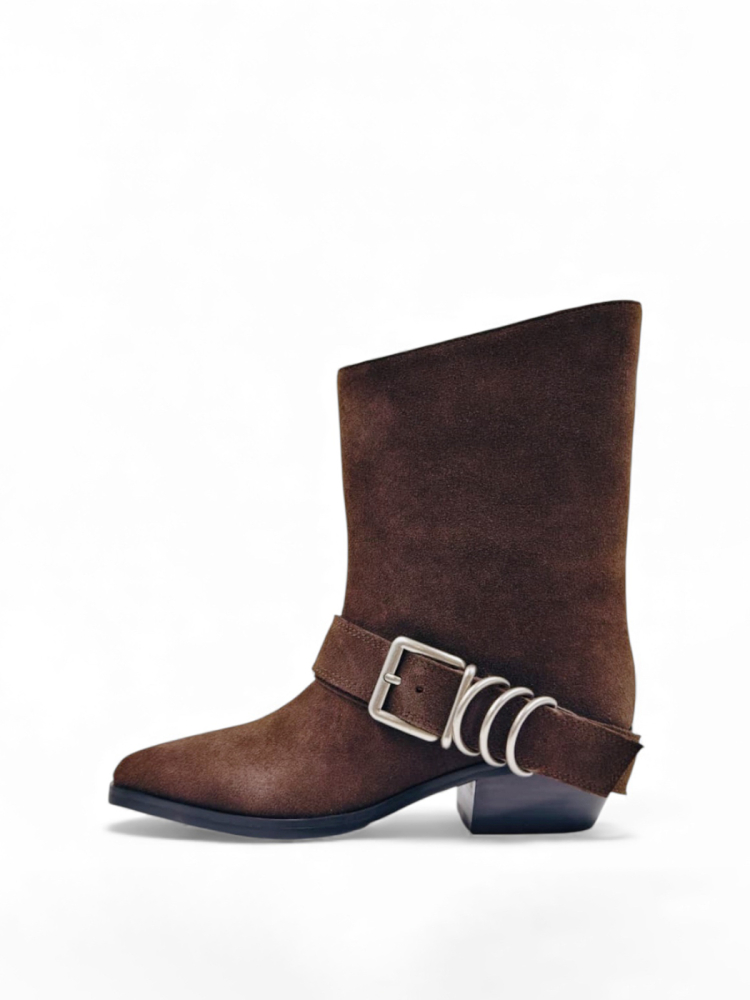 Ботильоны демисезонные из натуральной замши