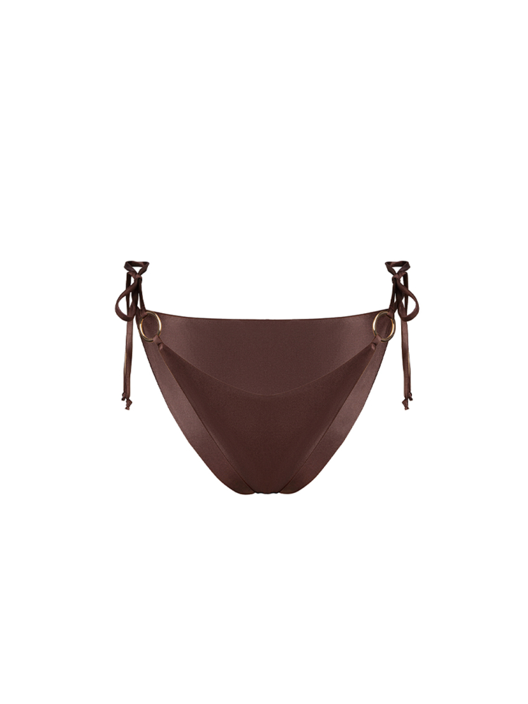 BELLA Brown Leather | Классический низ на завязках с кольцами
