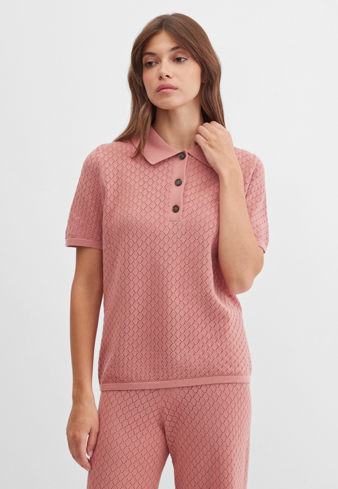 Ажурное поло из хлопка