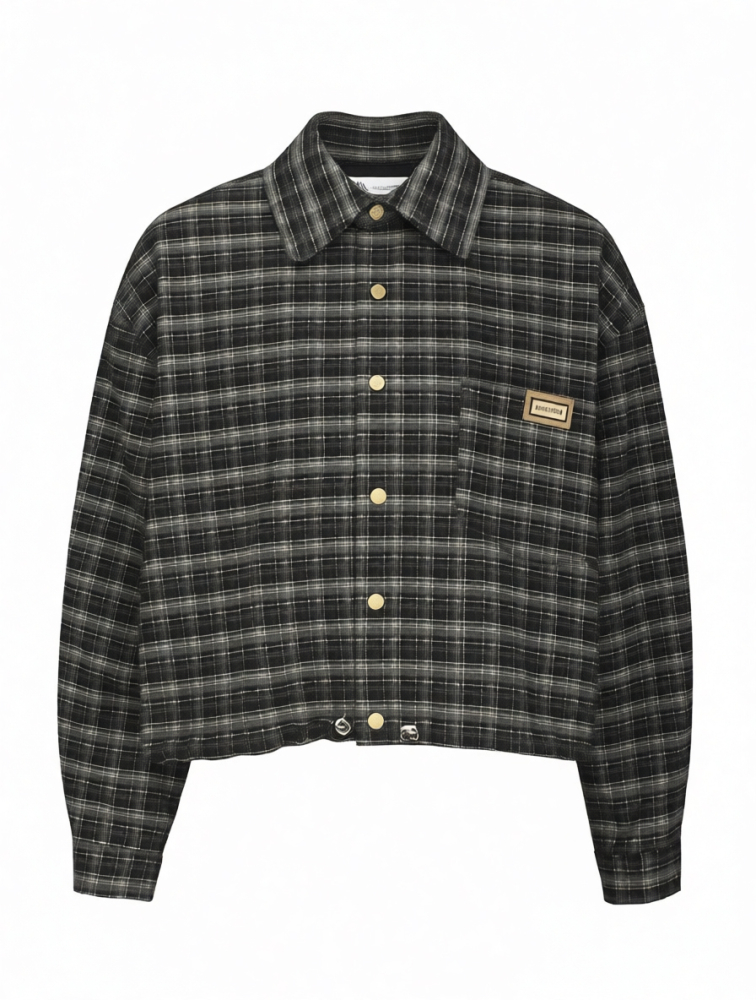 Рубашка в клетку укороченная