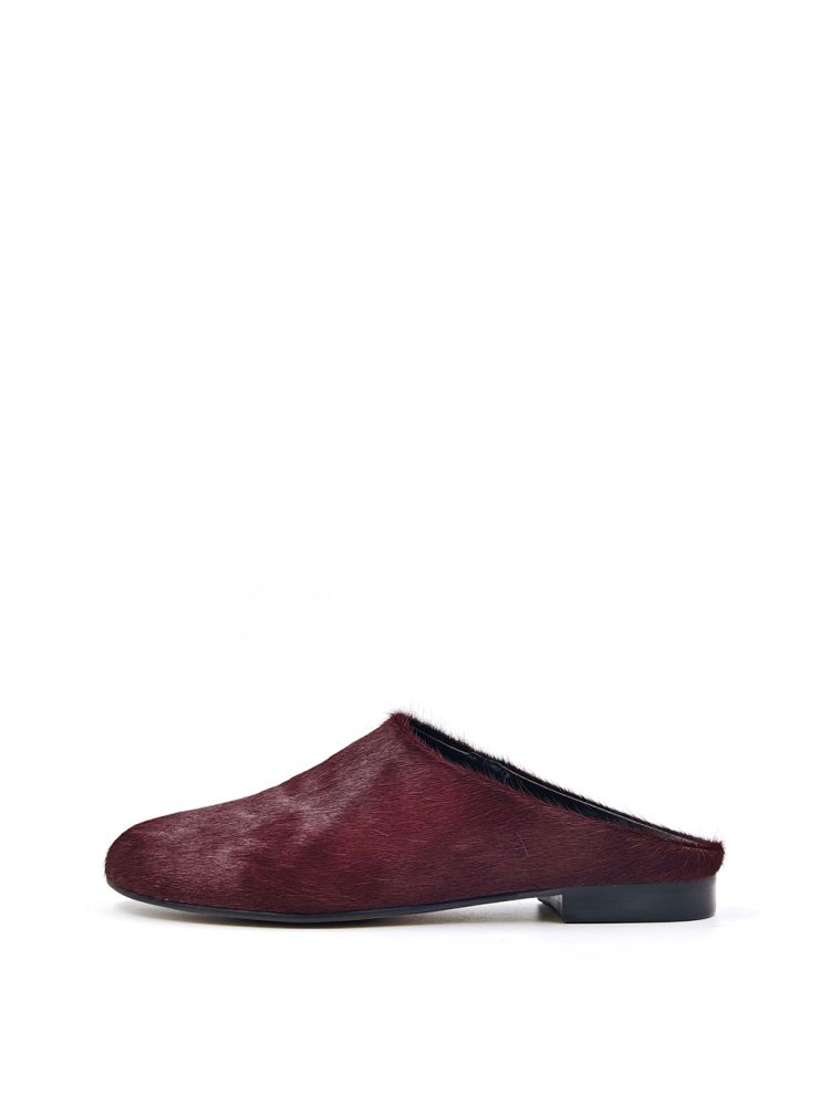 Мюли из натуральной кожи и меха