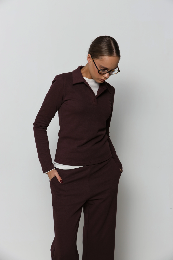 Свитшот-поло полуприлегающего кроя