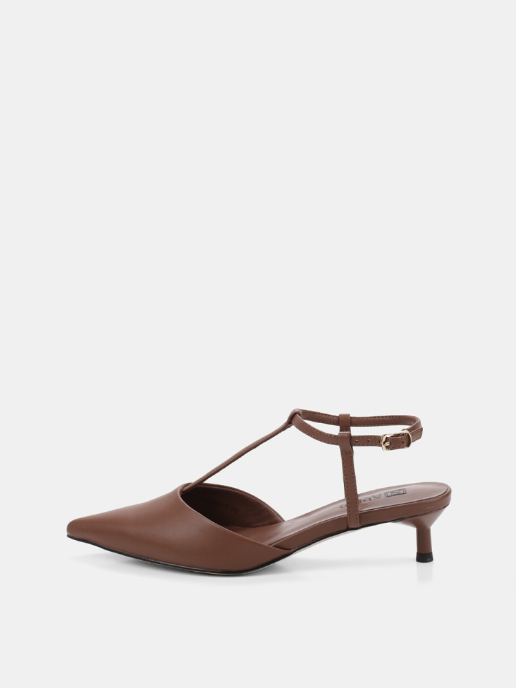 Туфли с застежкой на лодыжке из натуральной кожи