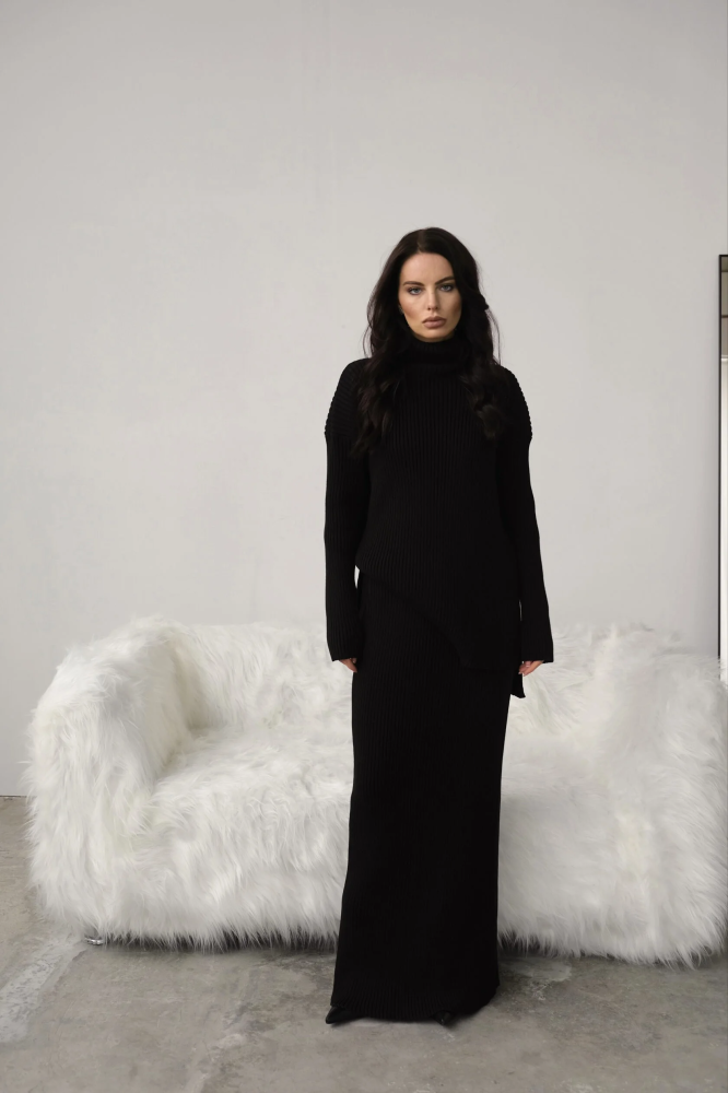 Юбка макси трикотажная