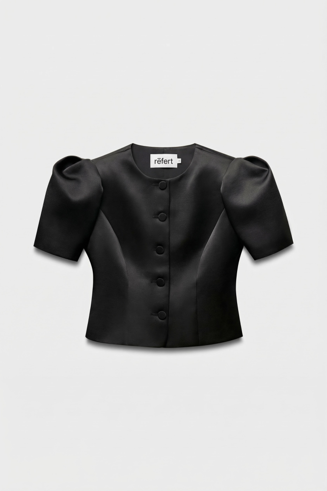 Жакет с объемными рукавами из сатина