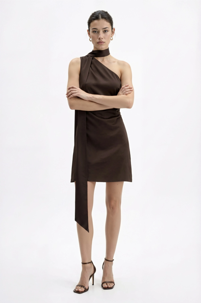 Платье мини на одно плечо