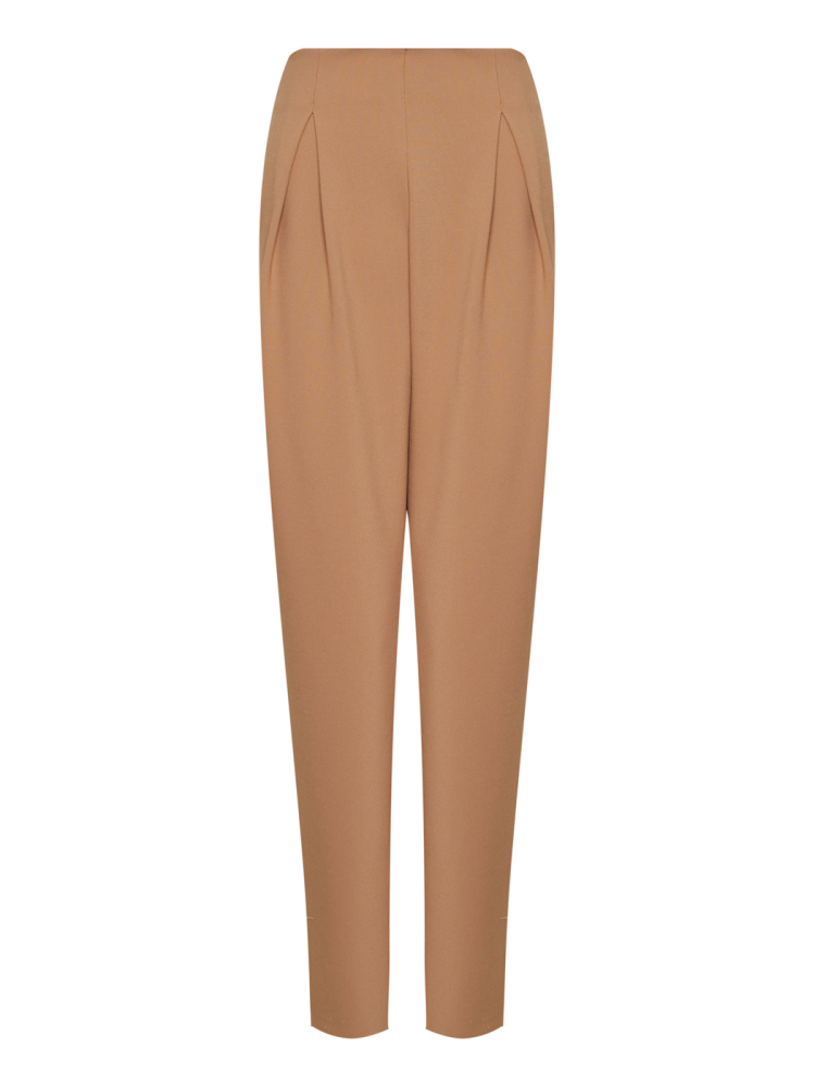 Брюки с завышенной талией и объемными защипами