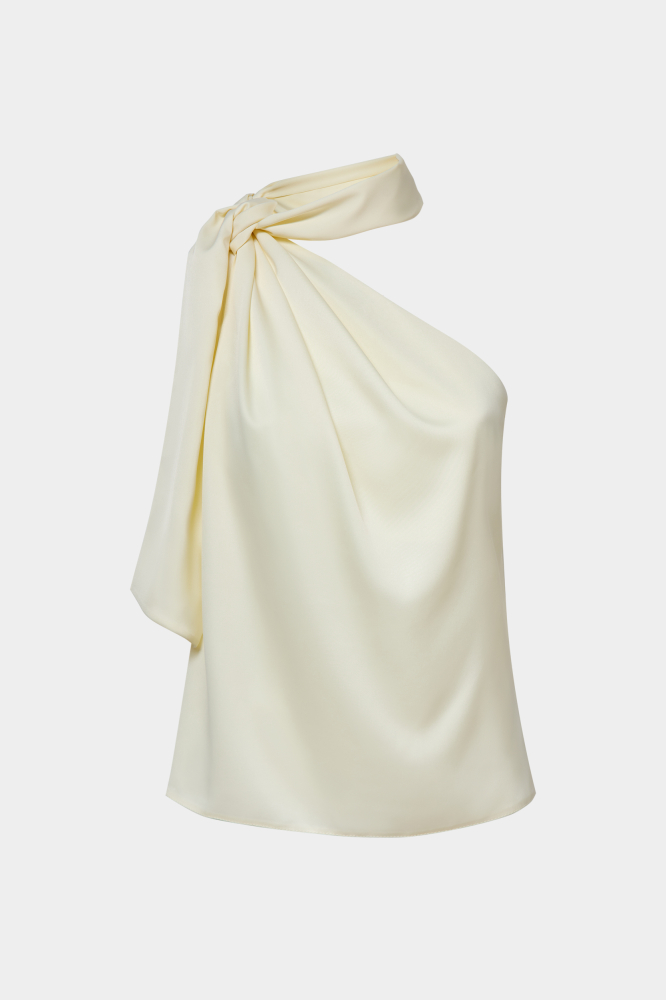 Топ на одно плечо из сатина