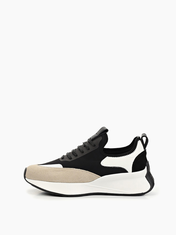 Кроссовки натуральные с бежевой вставкой