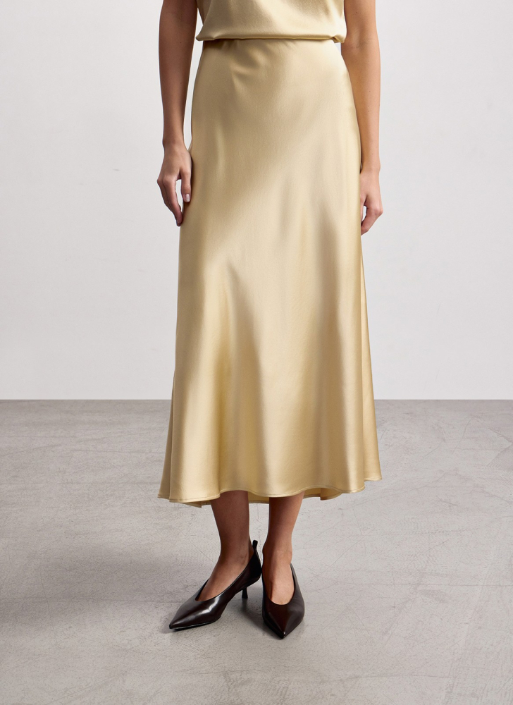 Юбка миди из шелка