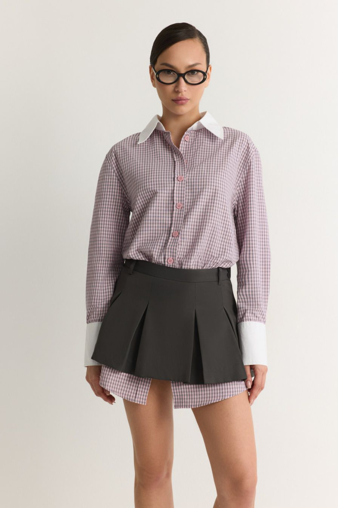 Платье-рубашка из смесового хлопка