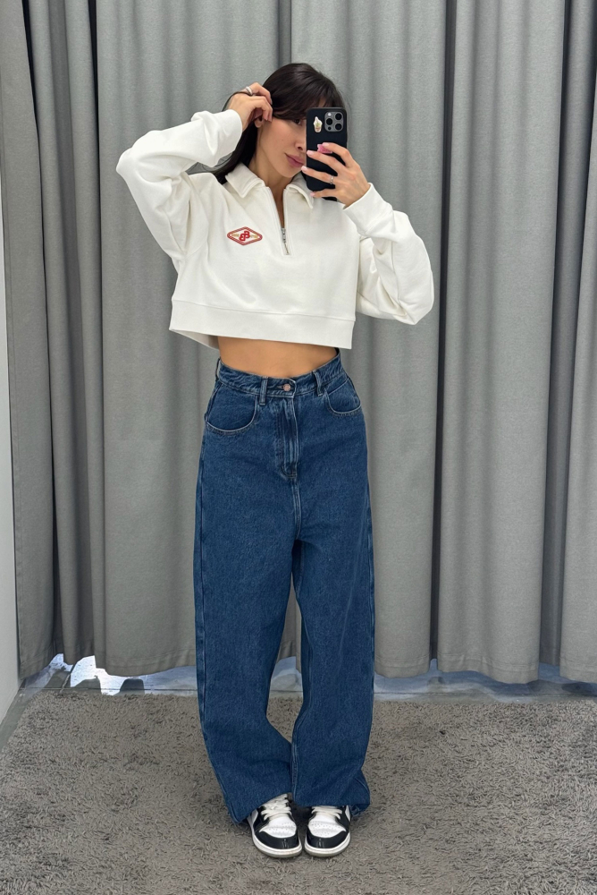 Джинсы на высокой посадке BLUE