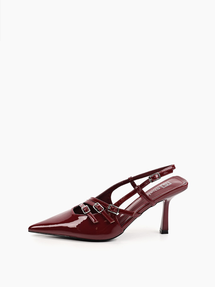 Босоножки слингбэки лакированные