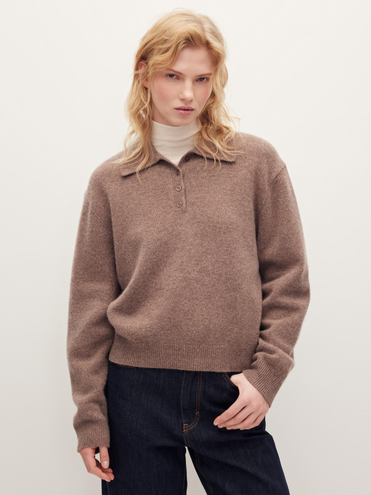 Шерстяной джемпер-поло