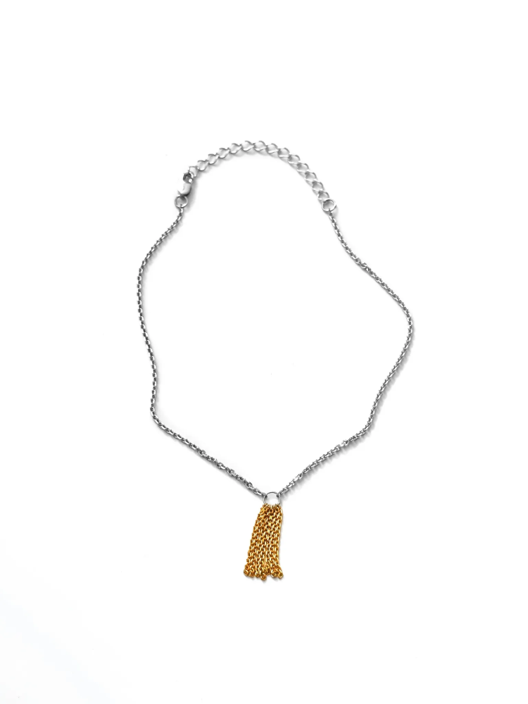 Серебряный браслет на цепочке на ногу «Легкость»