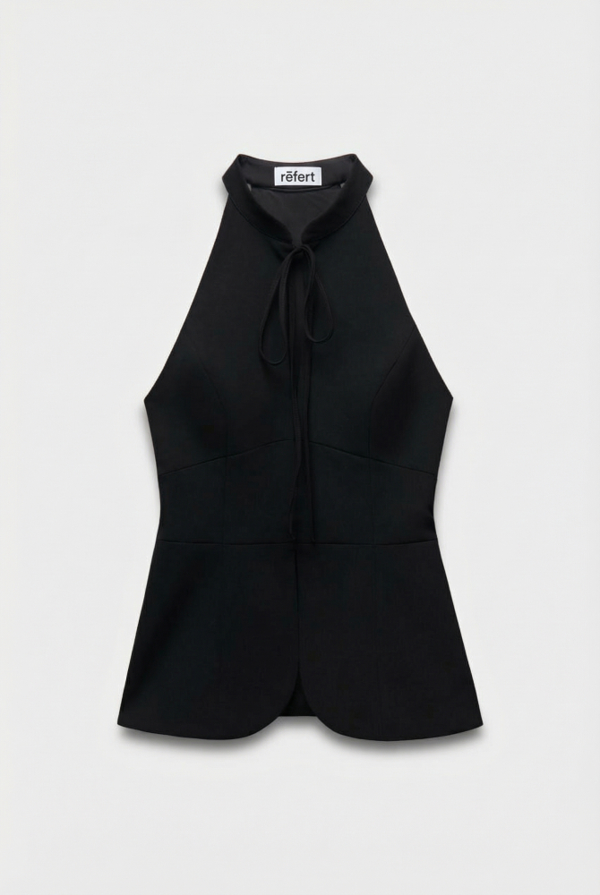 Топ с воротником стойкой