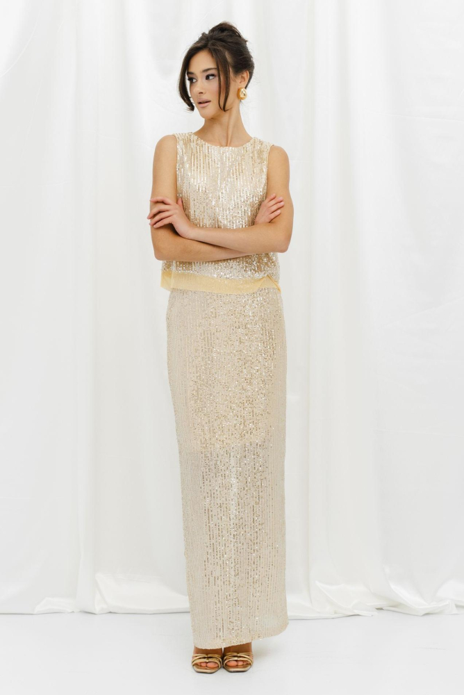 Юбка из пайеток макси
