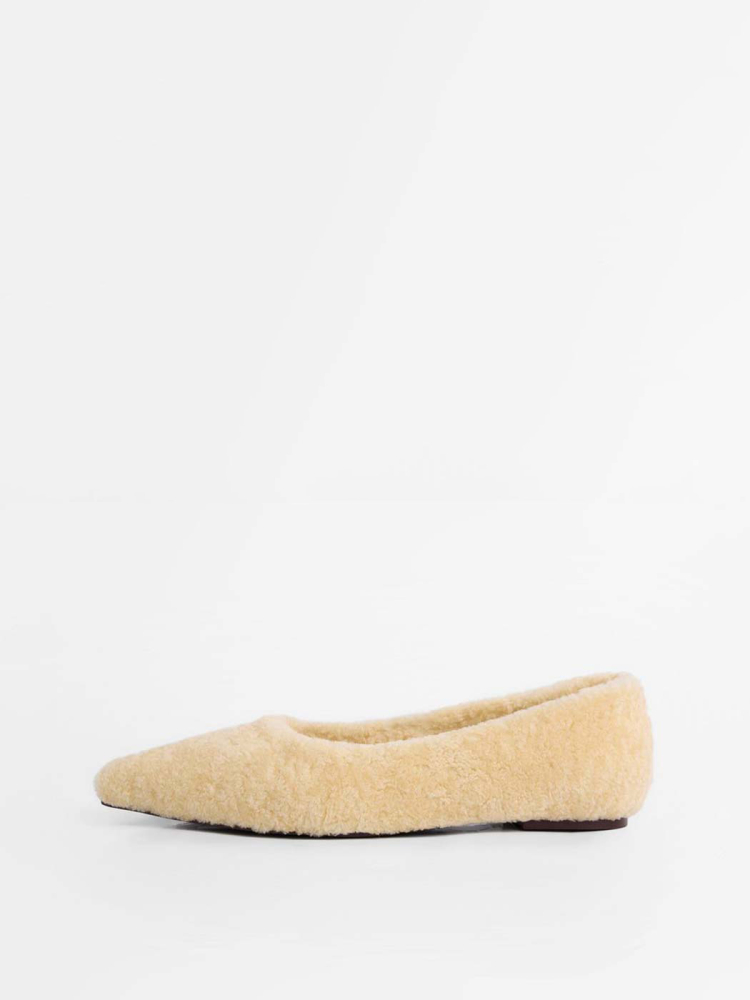 Балетки из натурального меха