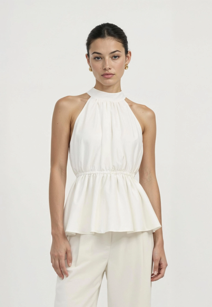 Топ с баской из шифона