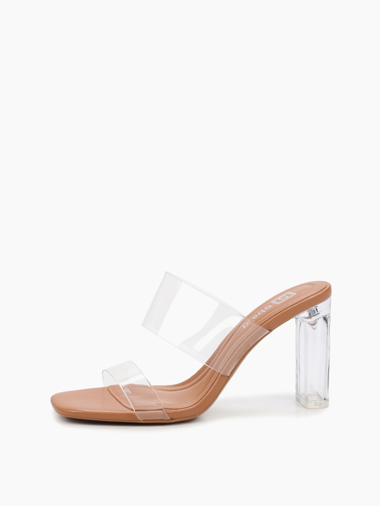 Мюли с прозрачным каблуком