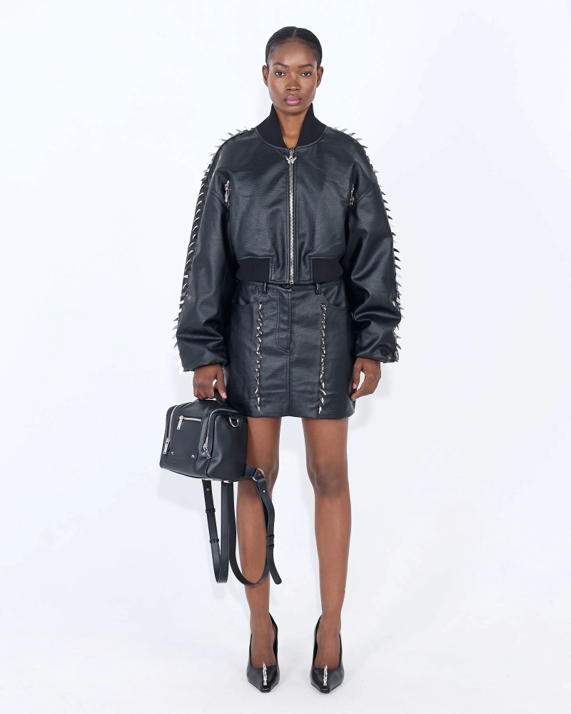 Юбка мини LEATHER CLAWS BLACK